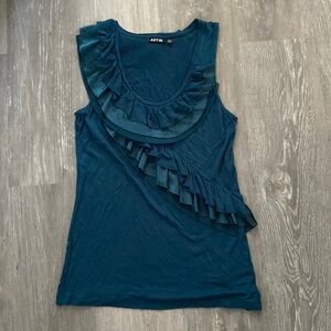 Apt. 9 Teal Ruffle Tank Top